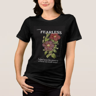 ブラック&グリーン水彩フラワーヴィンテージTシャツ トライブレンドTシャツ