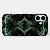 ブラック&グリーン フラクタルデザイン 携帯ケース Case-Mate iPhoneケース (裏面 (横))