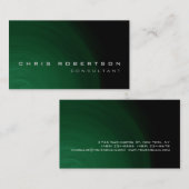 ブラック・グリーン・抽象芸術・コンサルタント・ビジネス・カード 名刺 (正面/裏面)