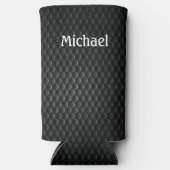 ブラック&グレイあなたの名前を追加Tall Seltzerクーラーボックス スリム缶クーラー (正面)