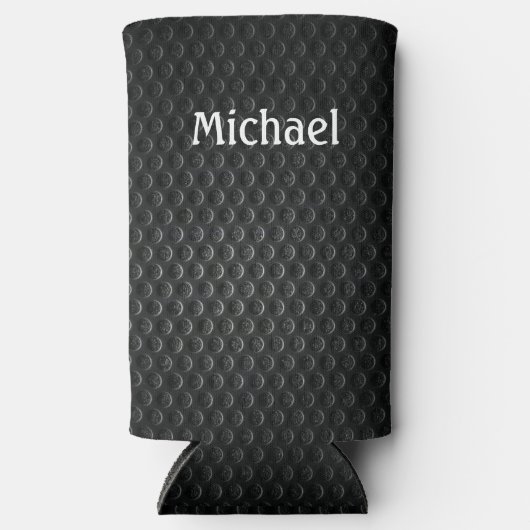 ブラック&グレイあなたの名前を追加Tall Seltzerクーラーボックス スリム缶クーラー (正面)