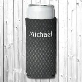 ブラック&グレイあなたの名前を追加Tall Seltzerクーラーボックス スリム缶クーラー
