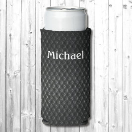 ブラック&グレイあなたの名前を追加Tall Seltzerクーラーボックス スリム缶クーラー