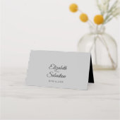 ブラック&グレイシンプルエレガントなウェディング座席表 プレイスカード (裏面)