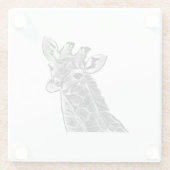 ブラック&グレーのキリン・グラス・コースター ガラスコースター (裏面)