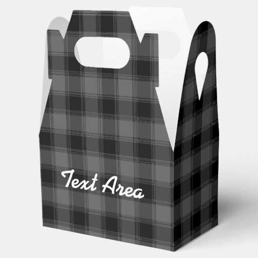 ブラック&グレーのプレイド市松模様にパーパーティーの好意ボックス フェイバーボックス (オープン)
