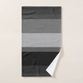 ブラック&グレーの洗練されたストライプはっきりした バスタオルセット (ハンドタオル)