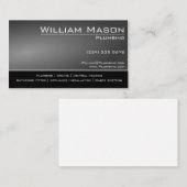 ブラック&グレーの熟練したトレードスマンの名刺 名刺 (正面/裏面)