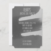 ブラック＆グレーの独身パーティー招待状 招待状 (正面)
