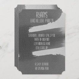 ブラック＆グレーの独身パーティー招待状 招待状