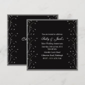 ブラック&グレーアニバーサリーパーティの招待状 招待状 (正面/裏面)
