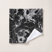 ブラック&グレーグリッター大理石2バスタオルセット バスタオルセット (ウォッシュタオル)