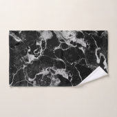 ブラック&グレーグリッター大理石2バスタオルセット バスタオルセット (ハンドタオル)