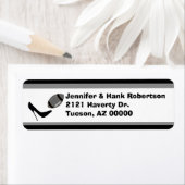 ブラック&グレーサッカーテーマ差出人住所ラベル ラベル (インサイチュ)