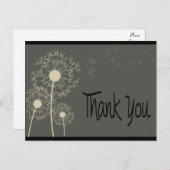ブラック&グレーサンキューダンデリオンフローラポストカード ポストカード (正面/裏面)