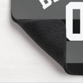 ブラック&グレーシルバーストライプラグビー名番号 マウスパッド (コーナー)