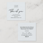 ブラック&グレーシンプルビジネスThank you Insert スクエア名刺 (正面/裏面)