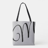 ブラック&グレースタイリッシュトートバッグと彼女の名前 トートバッグ (裏面)