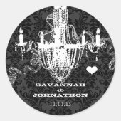 ブラック&グレーダマスクヴィンテージシャンデリア結婚ズ ラウンドシール (正面)