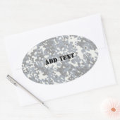 ブラック&グレーデジタルシティカモフラージュ(ライトアップ) 楕円形シール (封筒)