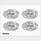 ブラック&グレーデジタルシティカモフラージュ(ライトアップ) 楕円形シール (シート)