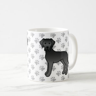 ブラック・グレートデーン かわいい カートゥーン 犬 コーヒーマグカップ