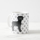 ブラック・グレートデーン かわいい カートゥーン 犬 コーヒーマグカップ (正面左)