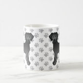 ブラック・グレートデーン かわいい カートゥーン 犬 コーヒーマグカップ (中央)
