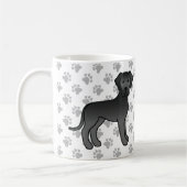 ブラック・グレートデーン かわいい カートゥーン 犬 コーヒーマグカップ (左)