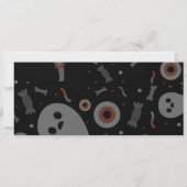 ブラック&グレーハロウィン不気味パーティーチケット セーブザデート (裏面)