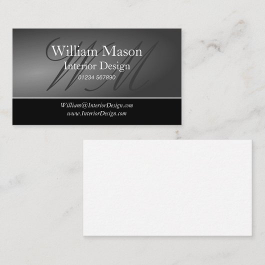 ブラック&グレープロフェッショナル名刺 名刺 (正面/裏面)