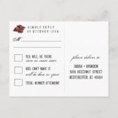 ブラック&グレーマッチングハロウィーンRSVPポストカード インビテーションポストカード (裏面)