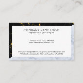 ブラック&グレーマーブルジオメトリックデザイン 名刺 (裏面)