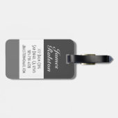 ブラック&グレーモノグラム、パーソナライズ ラゲッジタグ (裏面横)