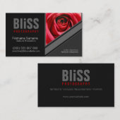 ブラック+グレーレッドフォトグラファー(写真テンプレート付) 名刺 (正面/裏面)