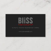 ブラック+グレーレッドフォトグラファー(写真テンプレート付) 名刺 (裏面)