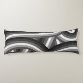 ブラック/グレーレトロレインボーストライプパターン ボディピロー (裏面)