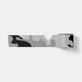 ブラック&グレー迷彩柄 サテンリボン