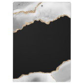 ブラック、グレー、および金ゴールドアゲートビジネス クリップボード (裏面)