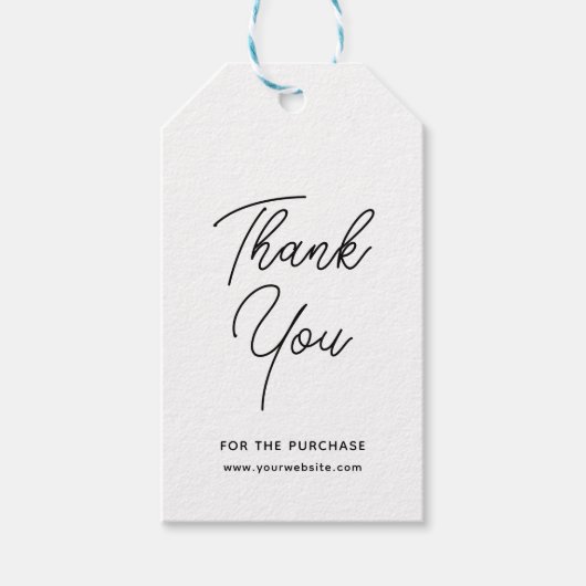 ブラック グレー エレガント ビジネス サンクス ギフト タグ (正面)