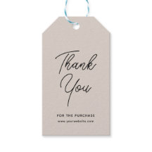 ブラック グレー エレガント ビジネス サンクス ギフト タグ