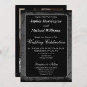 ブラック グレー エレガント モダン アート テンプレート デジタル (正面/裏面)