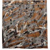 ブラック、グレー、キャラメル抽象芸術 シャワーカーテン (正面)