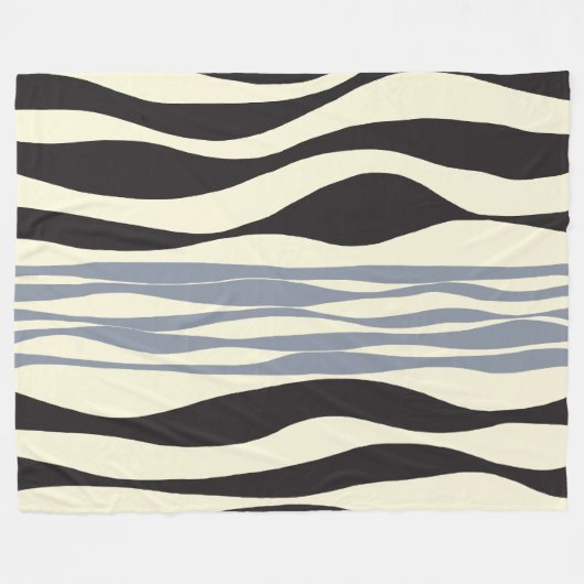 ブラック、グレー、クリームで引き出し フリースブランケット (正面(横))
