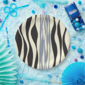 ブラック、グレー、クリームで引き出し ペーパープレート (パーティー)