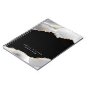 ブラック、グレー＆ゴールドのアゲートビジネス ノートブック (左側)