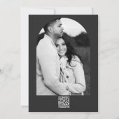 ブラック グレー ゴールド モダン ミニマル ウェディング サンクス 招待状 (裏面)