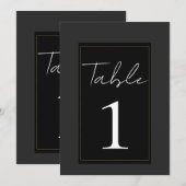 ブラック グレー ゴールド モダン ミニマル テーブルナンバー (正面/裏面)