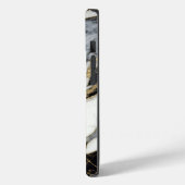 ブラック グレー ゴールド 大理石 抽象的 トレンディー Case-Mate iPhoneケース (裏面 / 左)