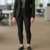 ブラック グレー バッファロー プリント ファッション レギンス